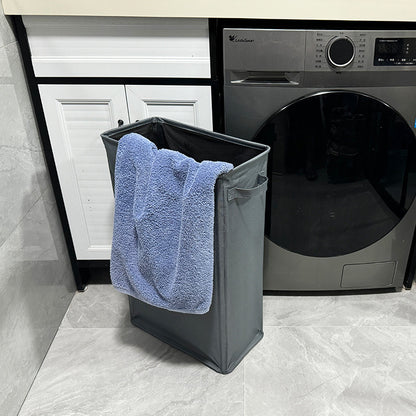 Eco-Friendly Beige Canvas Laundry Hamper for Small Spaces