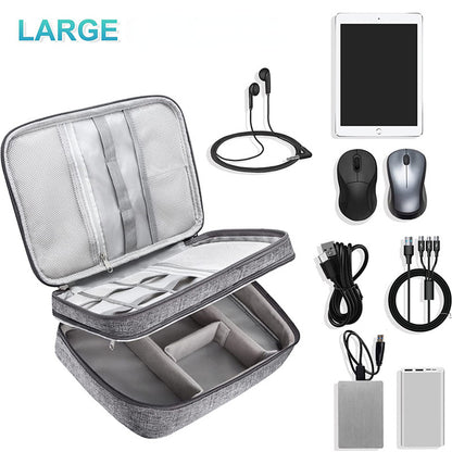Eco-Friendly Gray Rectangular Cable Organizer Bag
