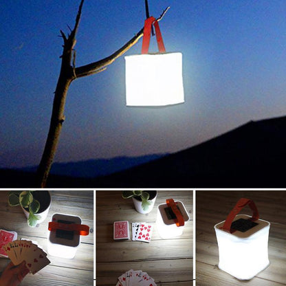 Solar Cube Lantern with Orange Handle