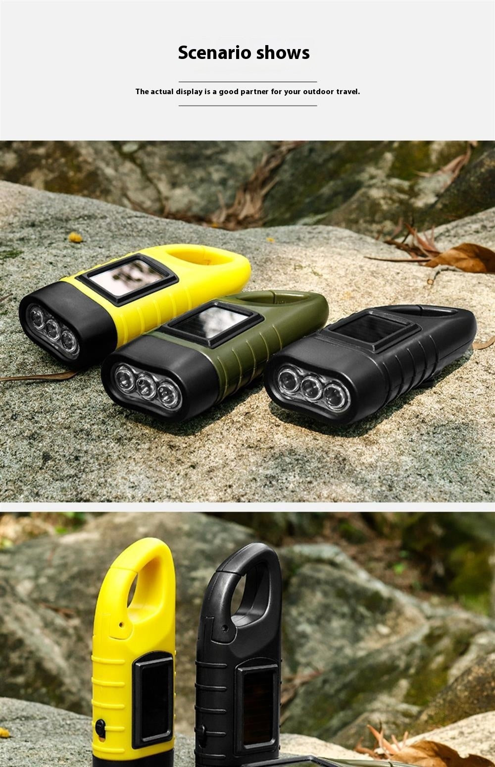 Solar Hand Crank Flashlight - Eco-Friendly Emergency Light