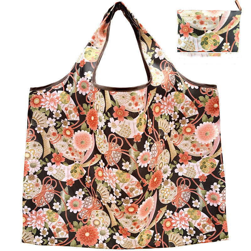 Eco-Friendly Reusable Shopping Bag - Durable Floral Tote for Groceries