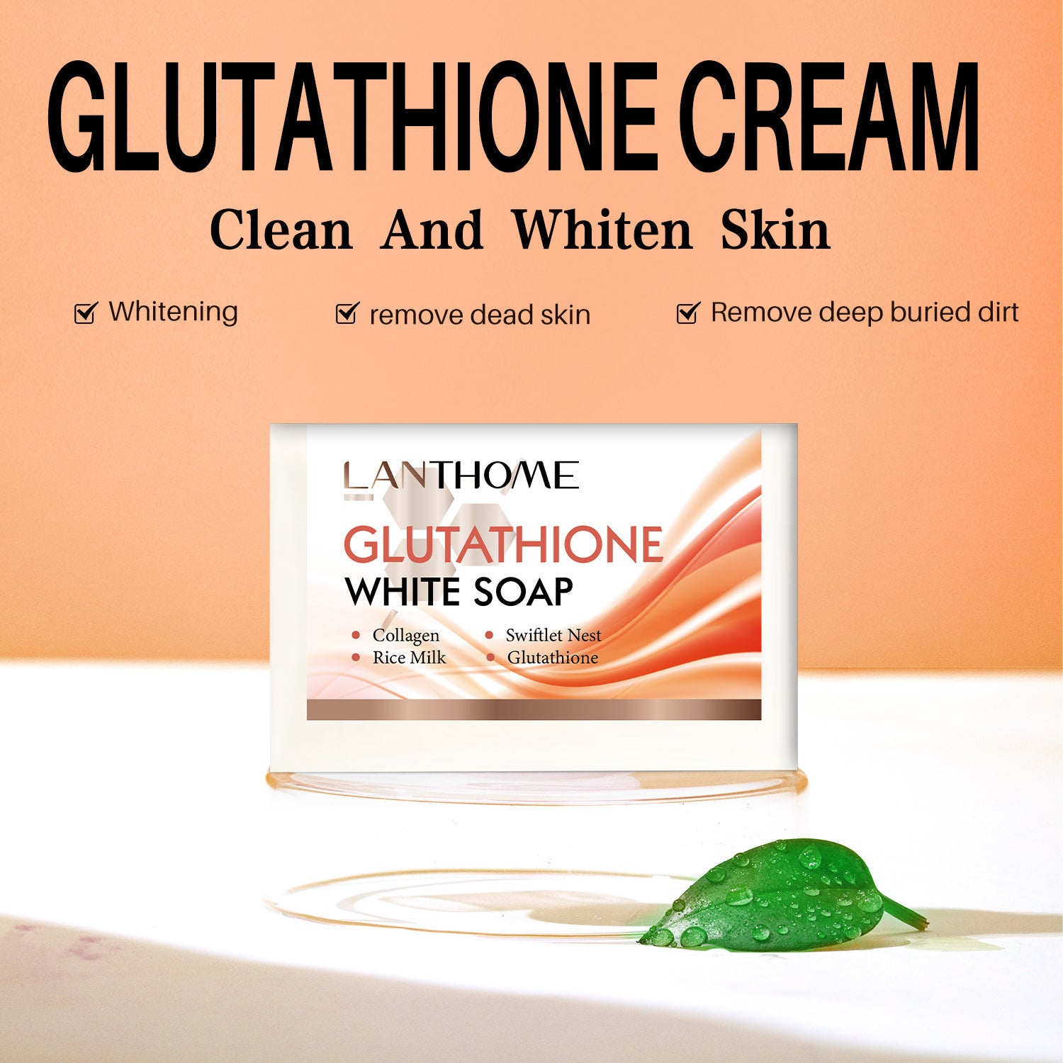 Natural Glutathione White Soap Bar for Skin Whitening and Exfoliation
