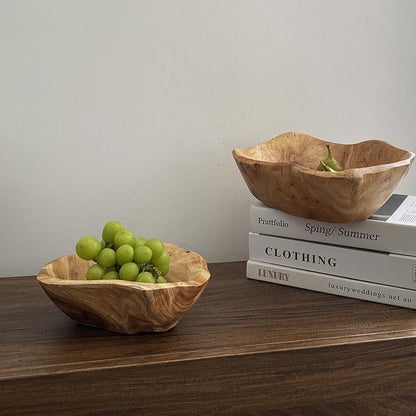 Eco-Friendly Large Capacity Wooden Snack & Fruit Bowl