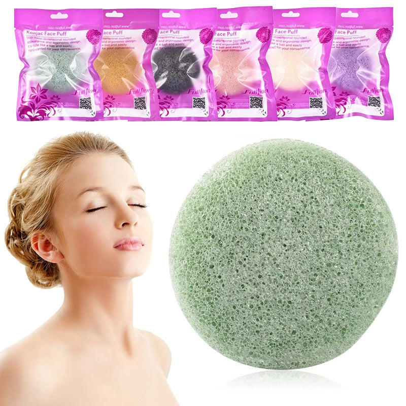 Natural Konjac Face Puff - Biodegradable Facial Cleansing Sponge