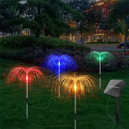 Solar-Powered Multicolor Fiber Optic Garden Lights