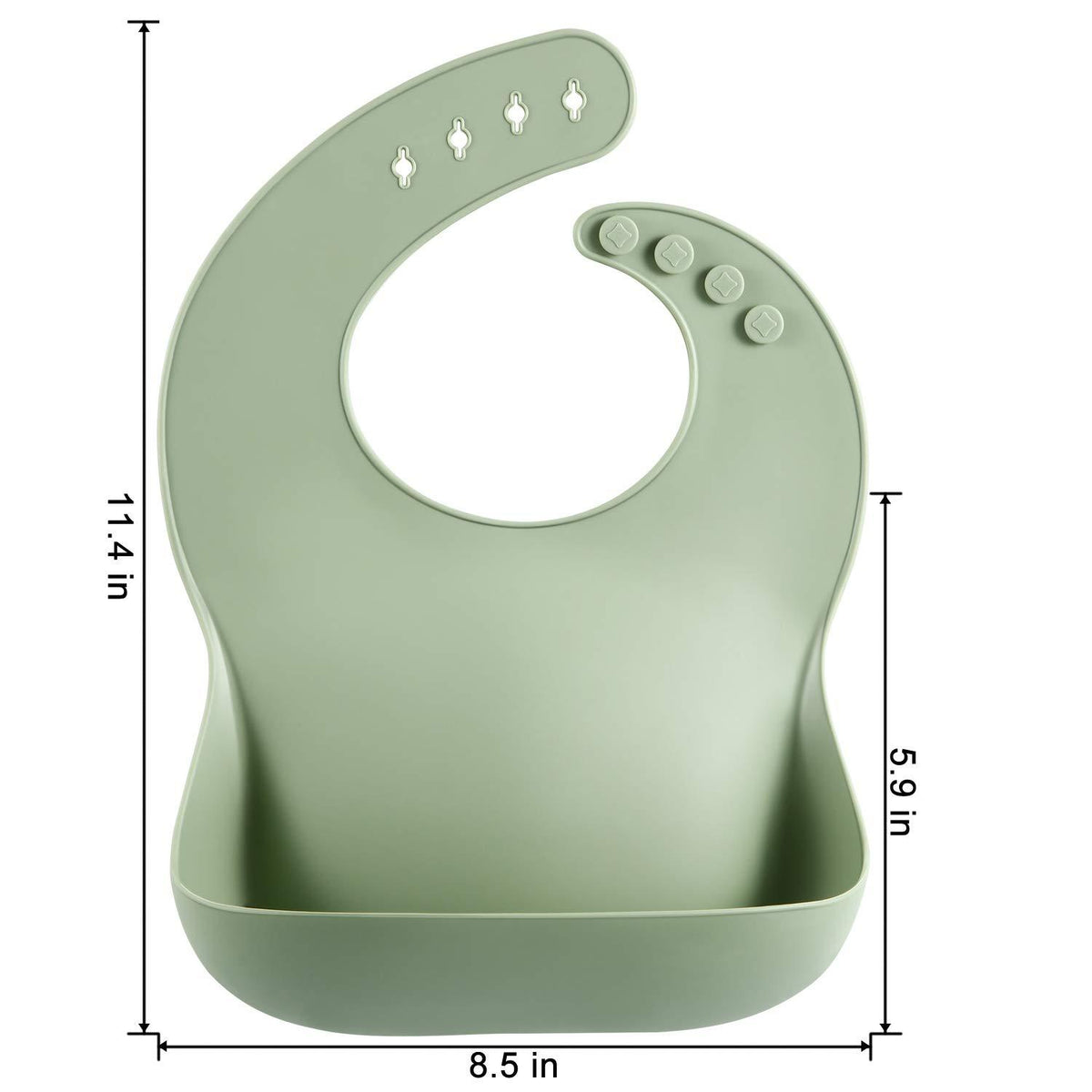 Eco-Friendly Silicone Baby Bibs with Catch Pocket
