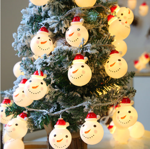 Snowman LED String Lights - Festive Energy-Efficient Holiday Decor