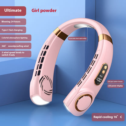 Eco-Friendly Portable Neck Fan - Hands-Free Cooling with Rechargeable Battery