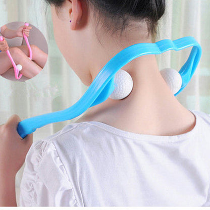 U-Shaped Neck and Shoulder Massager with Dual Handles and Roller Balls