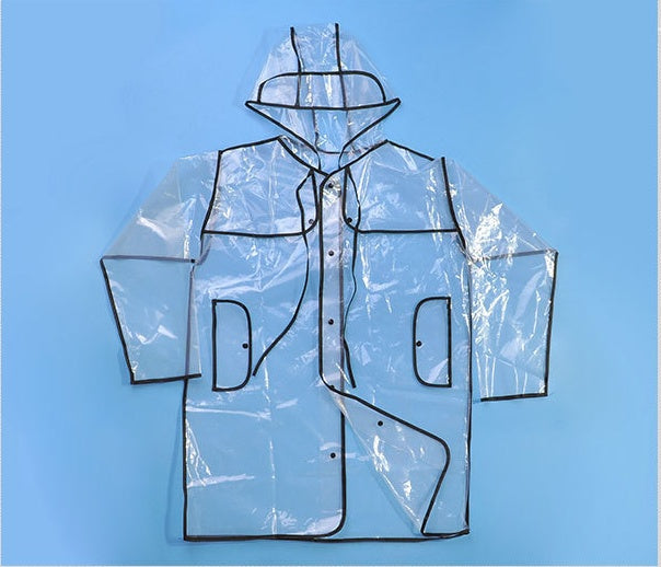 Transparent Eco-Friendly Raincoat with Pink Trim