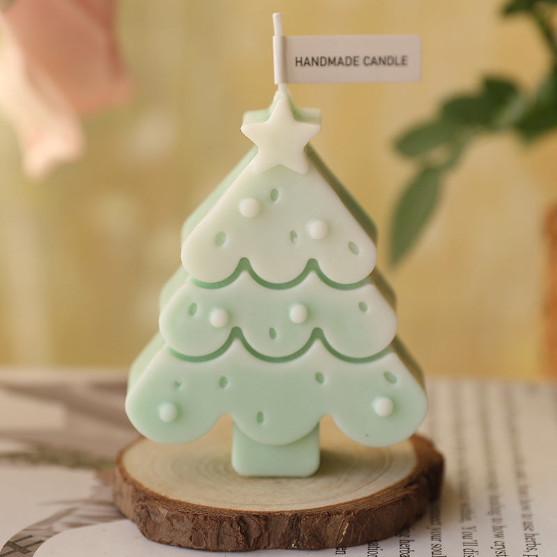 Eco-Friendly Handmade Christmas Tree Candle - Decorative & Biodegradable