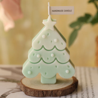 Eco-Friendly Handmade Christmas Tree Candle - Decorative & Biodegradable