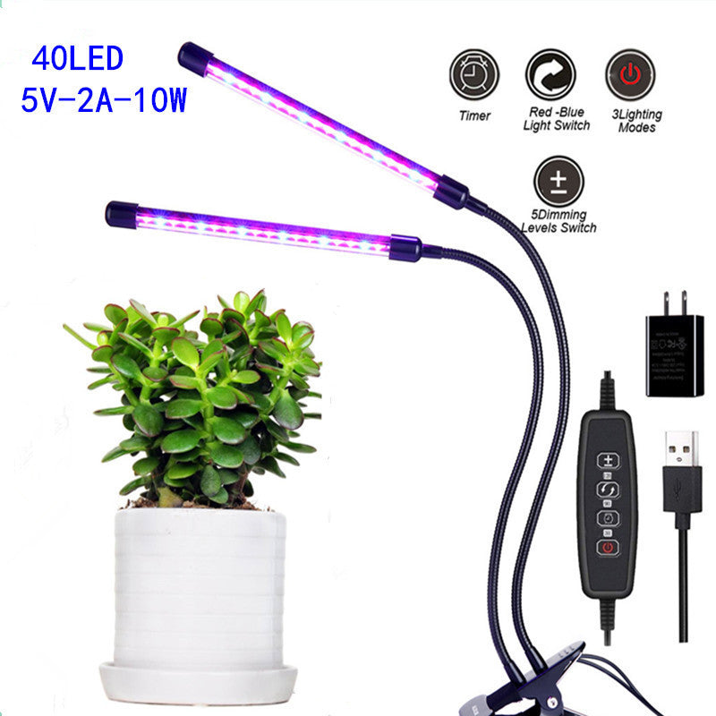 Dual-Head LED Grow Light for Indoor Plants
