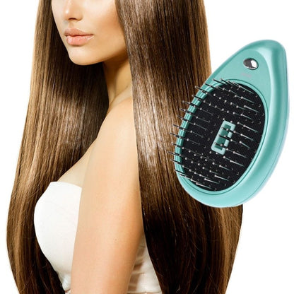 Teal Teardrop Hairbrush with Metal Bristles