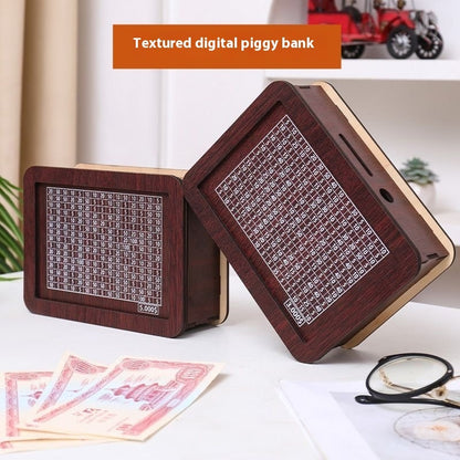 Eco-Friendly Digital Piggy Bank with Wood Grain Finish