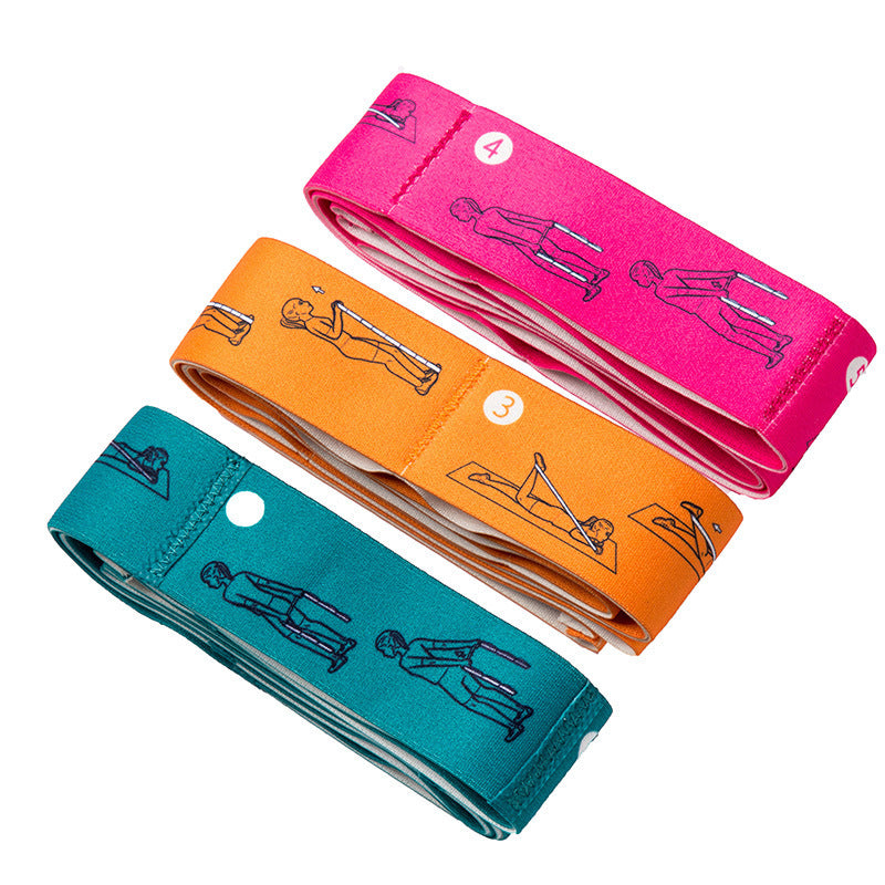 Eco-Friendly Fabric Resistance Bands in Pink, Orange, and Teal