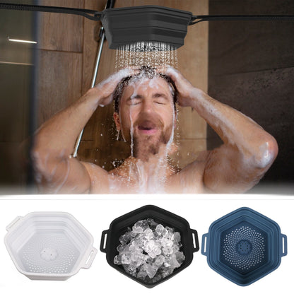 Eco-Friendly Collapsible Shower Head in Hexagonal Design