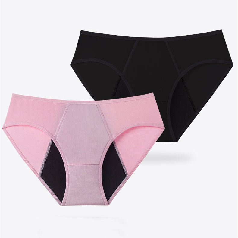Eco-Friendly Reusable Period Underwear in Black & Pink Brief Style
