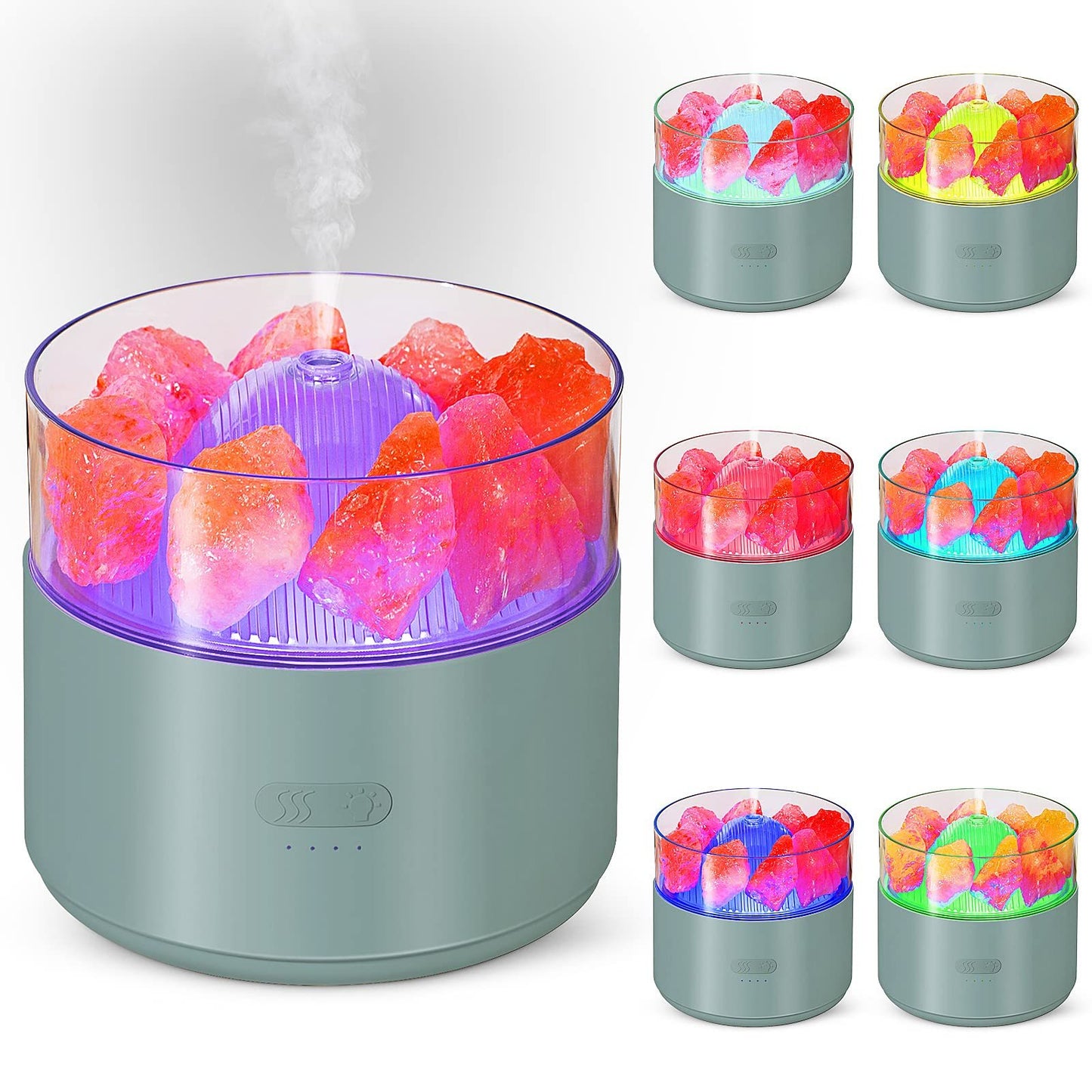 Crystal Salt Aroma Diffuser Humidifier with Ambient Light