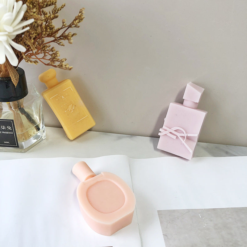 Perfume Bottle Shaped Decorative Candles - Eco-Friendly Wax, Multi-Use Decor