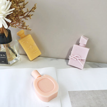 Perfume Bottle Shaped Decorative Candles - Eco-Friendly Wax, Multi-Use Decor
