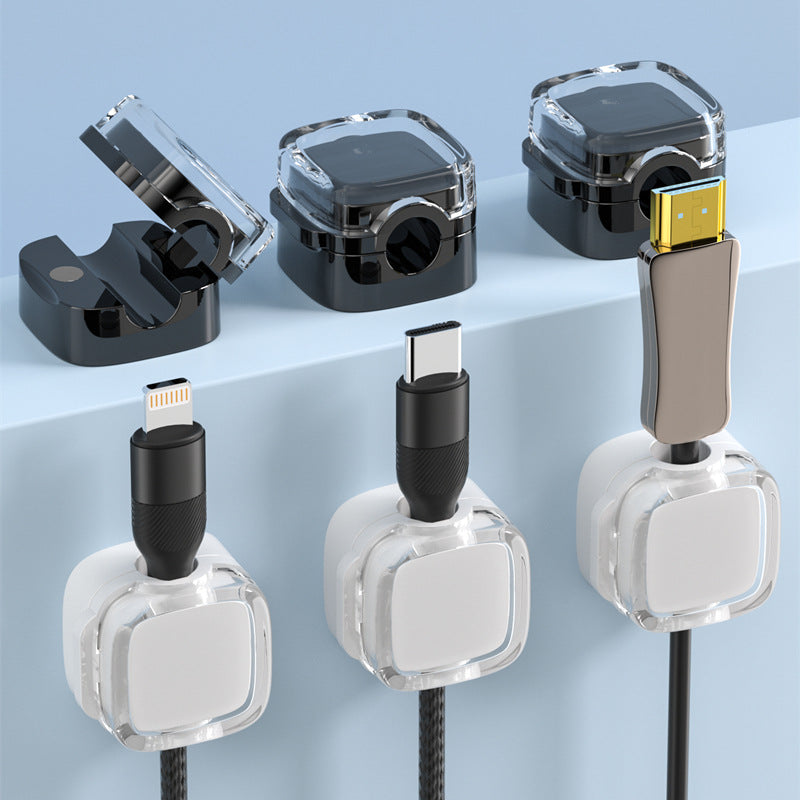 Transparent Magnetic Cord Manager – 3-Pack Cable Holder