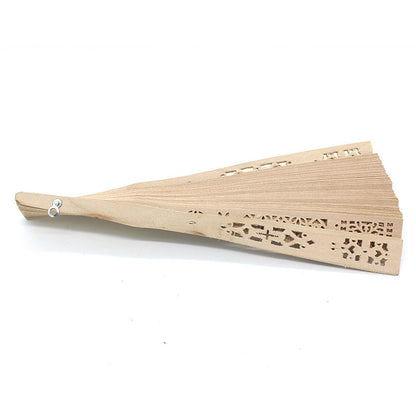 Eco-Friendly Natural Wood Folding Fan - Sustainable Cooling Solution