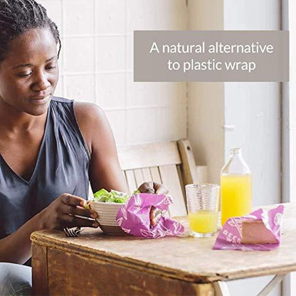 Eco-Friendly Reusable Beeswax Food Wraps - Teal Nature Patterns