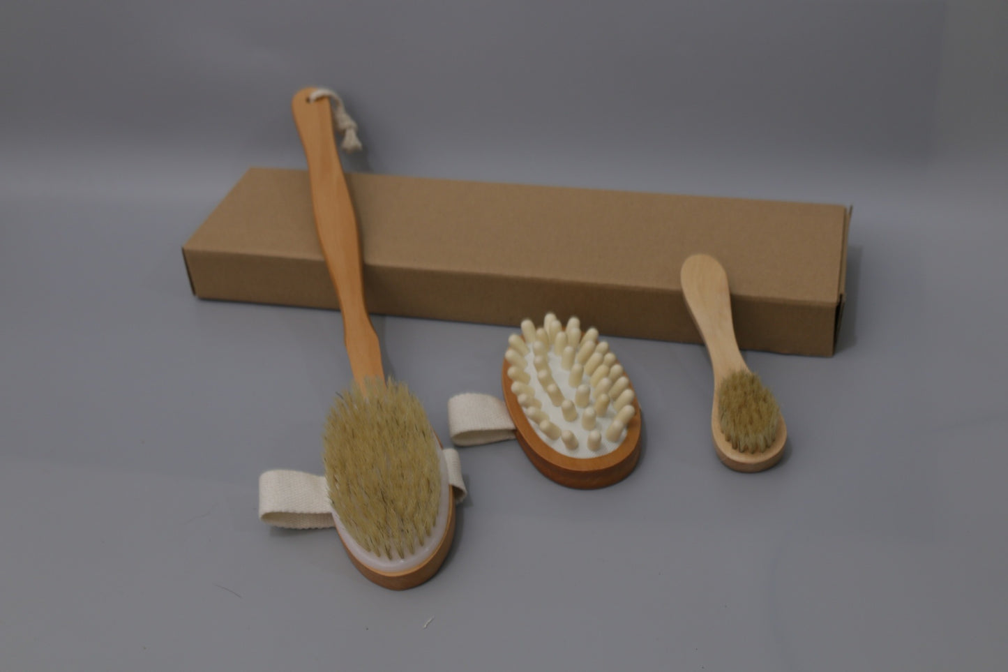 Natural Wood Bath Brush Set - Eco-Friendly, Biodegradable, Plastic-Free