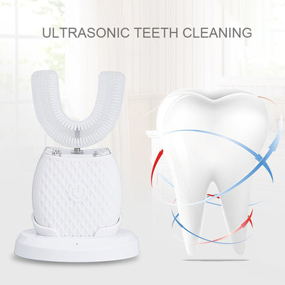 Smart USB Rechargeable U-Shaped Electric Toothbrush for Whole-Mouth Cleaning