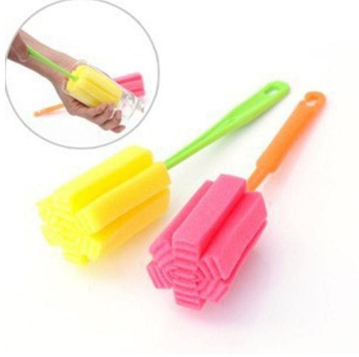 Eco-Friendly Long Handle Cup Brush with Reusable Sponge