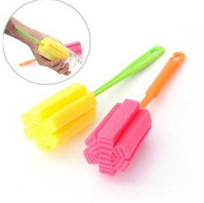 Eco-Friendly Long Handle Cup Brush with Reusable Sponge