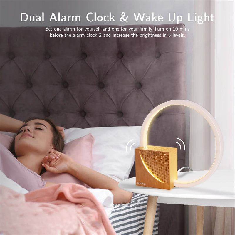 Smart Bedside Touch Lamp with Alarm Clock & Natural Sounds – 3-Level Brightness, Wake-Up Light, Home & Desk Lamp