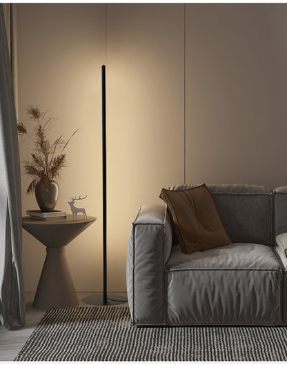Modern Black Slim LED Floor Lamp - Energy Efficient Lighting