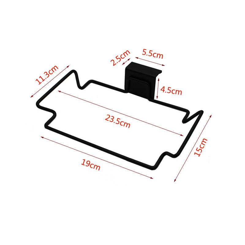 Stainless Steel Kitchen Hanging Trash Bag Rack – Silver & Black