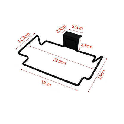 Stainless Steel Kitchen Hanging Trash Bag Rack – Silver & Black