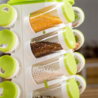 Eco-Friendly Rotating Spice Rack - Organize and Reduce Waste