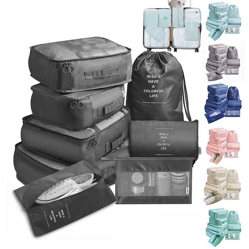 Eco-Friendly Travel Packing Cubes and Bags Set in Various Colors