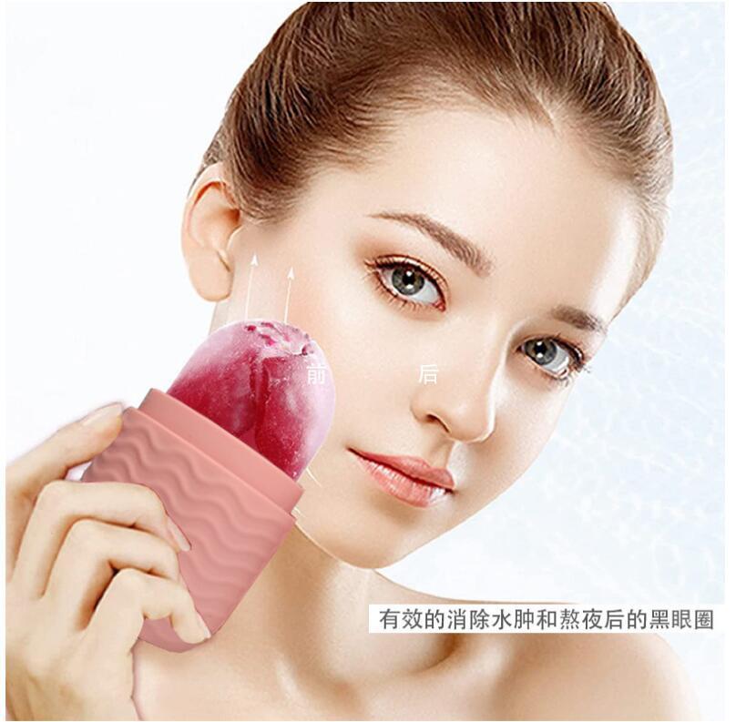 Pink Silicone Facial Ice Roller for Puffiness Reduction