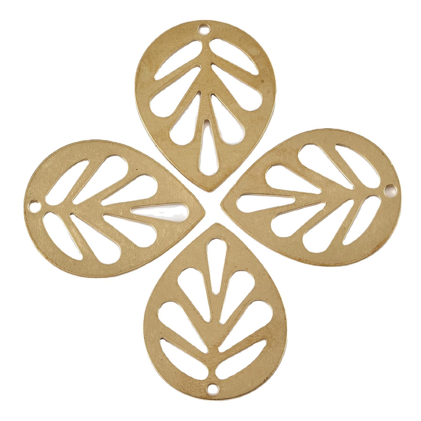 Eco-Friendly Brass Leaf Charms for Home Décor