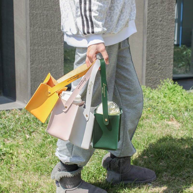 Eco-Friendly Reusable Beverage Carriers in Yellow, Pink, White, and Green