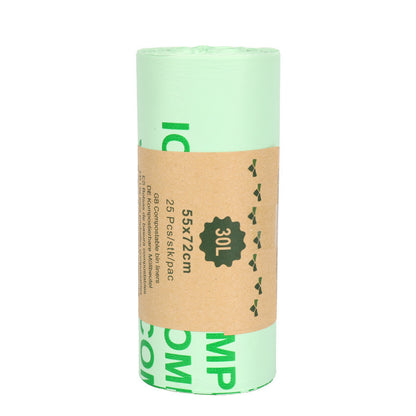 Eco-Friendly Biodegradable Trash Bags - Light Green, Plastic-Free Packaging