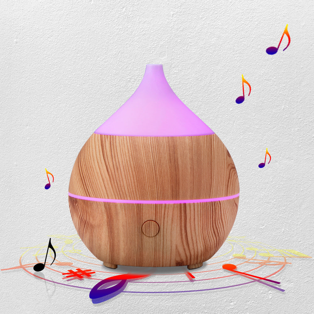 Natural Wood Grain Teardrop Essential Oil Diffuser for Aromatherapy & Humidification