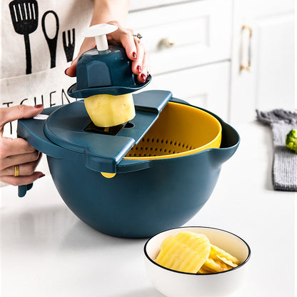 Multi-Functional Kitchen Tool Set in Dark Teal and Yellow