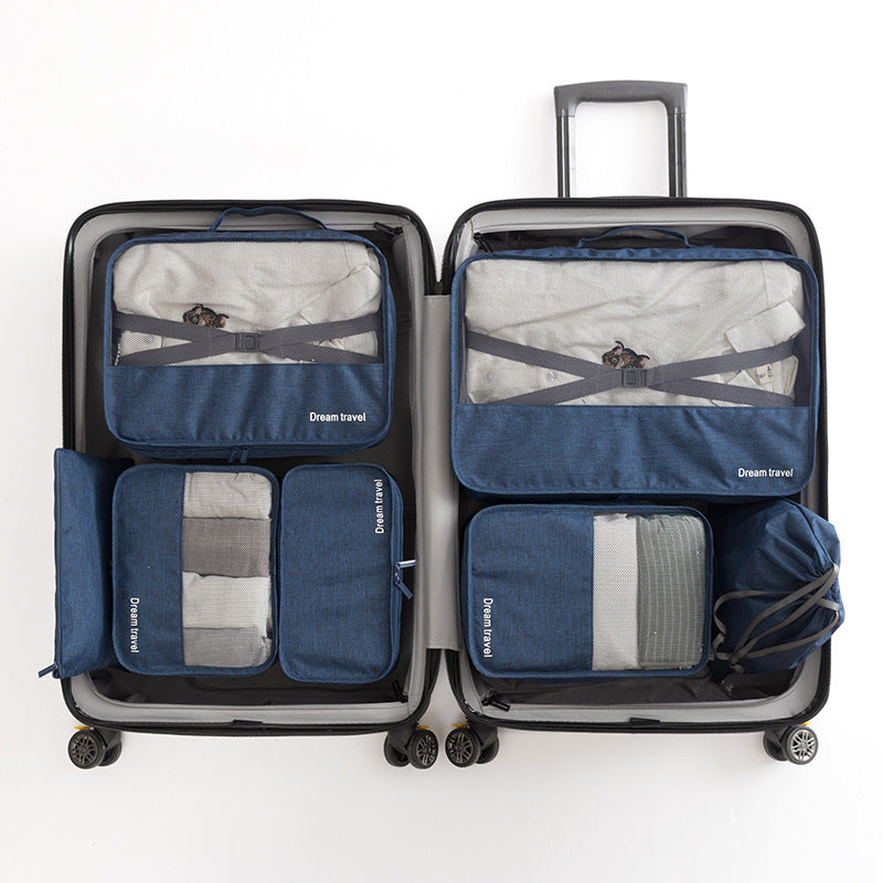 7-Piece Waterproof Travel Tote Bag Set – Lightweight Luggage Organizers