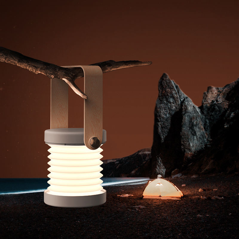Eco-Friendly Portable Lantern with Wooden Accents