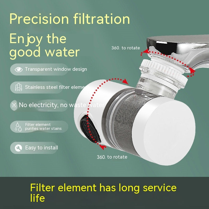 Splash Proof Water Filter Booster Faucet Filter