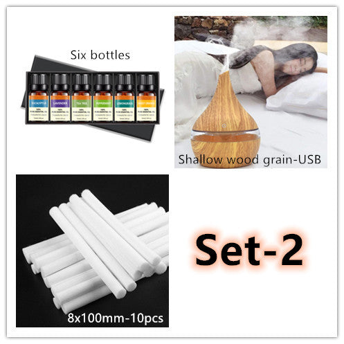 Ultrasonic Teardrop Essential Oil Diffuser with Wood Grain Finish