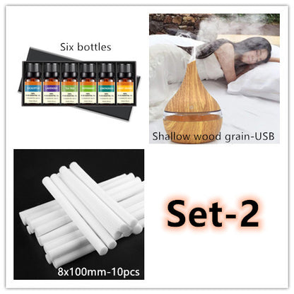 Ultrasonic Teardrop Essential Oil Diffuser with Wood Grain Finish