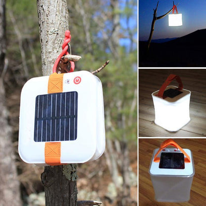 Solar Cube Lantern with Orange Handle